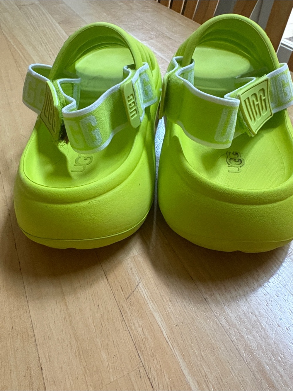 UGG Neon Lime Slide Sandals - Picture 4 of 6